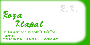 roza klapal business card